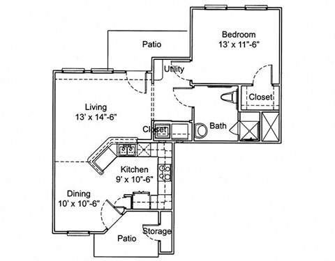 1 Bedroom Floor Plan